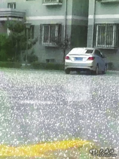 平凉遭遇暴雨冰雹天气